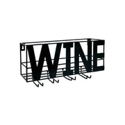 GHomeUK Metal Black Wine Rack & Glass Holder Wall Mount - IABEC